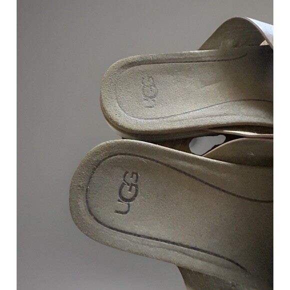 UGG Ugg Kari Slide Criss Cross  Leather upper Sandals Brown Size 9 - Picture 6 of 7